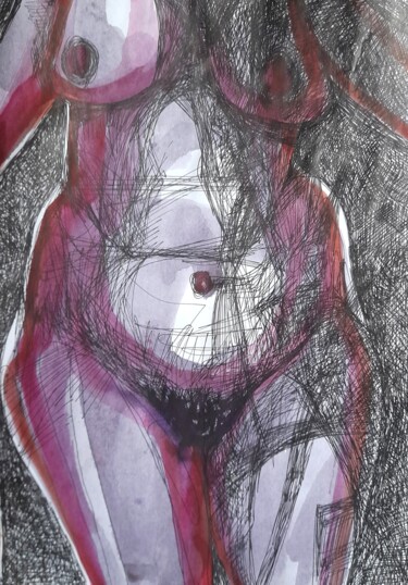 Dessin intitulée "#110" par Alexey Zhucovsky, Œuvre d'art originale, Stylo gel