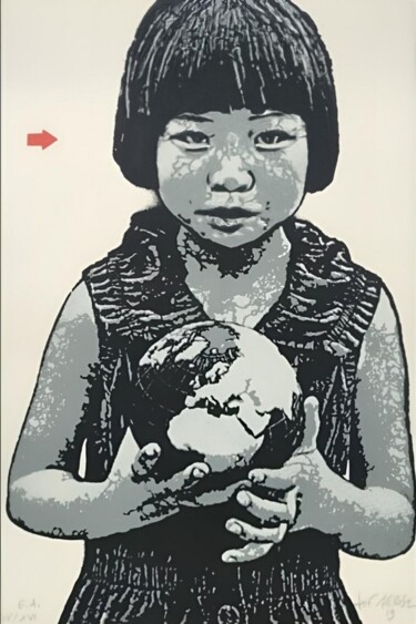 Druckgrafik mit dem Titel "This is your word (…" von Jef Aérosol, Original-Kunstwerk, Siebdruck