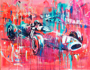 Painting titled "F1 Legend Graham Hi…" by Marta Zawadzka, Original Artwork, Acrylic