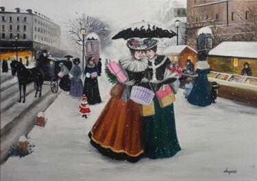 "Let it snow" başlıklı Tablo Anna Rita Angiolelli tarafından, Orijinal sanat, Petrol Ahşap Sedye çerçevesi üzerine monte edi…