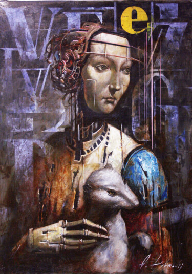 Painting titled "Незнакомка с горнос…" by Dobrodiy Alexandr, Original Artwork, Oil