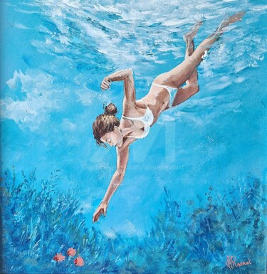 "Coralie" başlıklı Tablo Alain Ravaut tarafından, Orijinal sanat, Akrilik Ahşap Sedye çerçevesi üzerine monte edilmiş