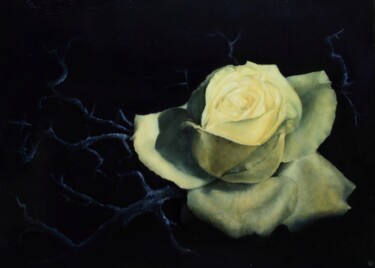 Картина под названием "Роза" - Валерий Семенихин, Подлинное произведение искусства, Масло