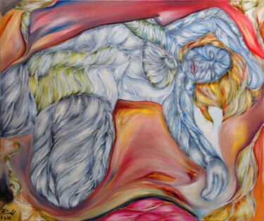 Painting titled "Reclining Woman" by Rodolfo V Ortiz, Original Artwork, Oil