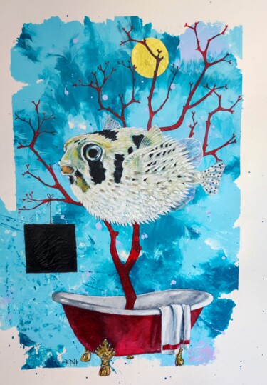 Картина под названием "A Little bit of Sea…" - Irina Runa, Подлинное произведение искусства, Акрил