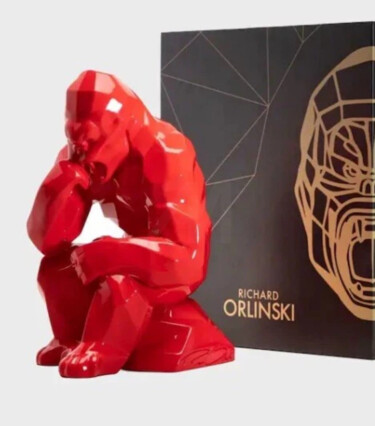 Sculpture intitulée "Kong penseur" par Richard Orlinski, Œuvre d'art originale, Pierre