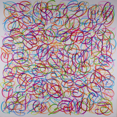 Zeichnungen mit dem Titel "GraPhity 2" von Philippe Chaudrin, Original-Kunstwerk, Marker Auf Keilrahmen aus Holz montiert