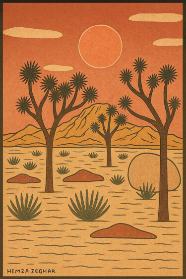 Цифровое искусство под названием "Mojave Sun" - Hemza Zeghar, Подлинное произведение искусства, Цифровая живопись