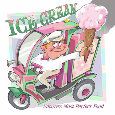 Digitale Kunst mit dem Titel "Ice Cream, Nature's…" von Van Evan Fuller, Original-Kunstwerk, Digitale Malerei