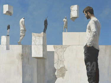 Digitale Kunst mit dem Titel "Under the Blue Sky" von Suima, Original-Kunstwerk, KI-generiertes Bild