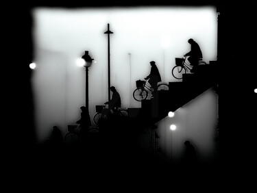 Digitale Kunst mit dem Titel "Velescalier" von Thomas Thomopoulos, Original-Kunstwerk, KI-generiertes Bild