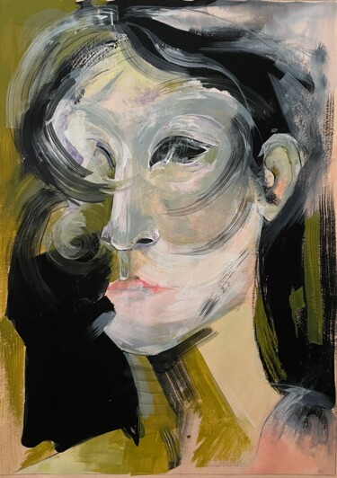 Pintura titulada "Green" por Shahrzad Momenzadeh, Obra de arte original, Gouache