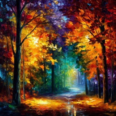 Painting titled "Картина маслом осен…" by Anna S., Original Artwork, Oil