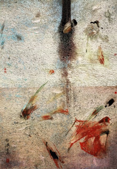 Картина под названием "Oneiric Divide" - Friedrich Zettl, Подлинное произведение искусства, Чернила Установлен на картон