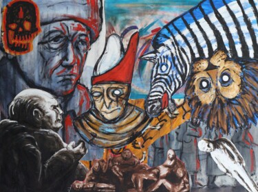 "There is no justice…" başlıklı Tablo Mark Barrable tarafından, Orijinal sanat, Petrol Ahşap Sedye çerçevesi üzerine monte e…