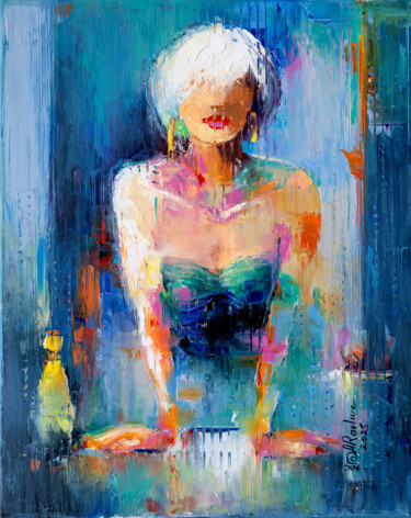 Painting titled "The Soft Rebellion" by Anna Ravliuc, Original Artwork, Oil Mounted on Wood Stretcher frame