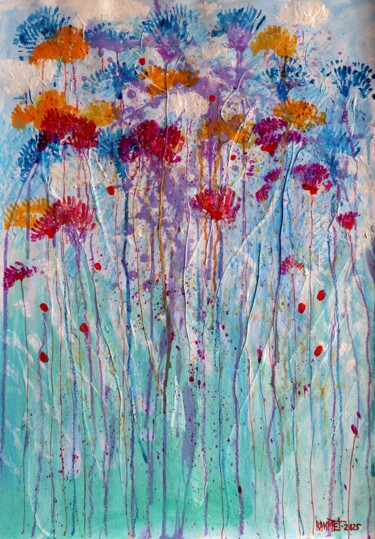 Ζωγραφική με τίτλο "Fantasy with Flower…" από Rakhmet Redzhepov, Αυθεντικά έργα τέχνης, Ακρυλικό