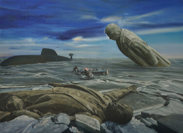 Painting titled "花样滑冰" by Heng Qiang, Original Artwork, Oil