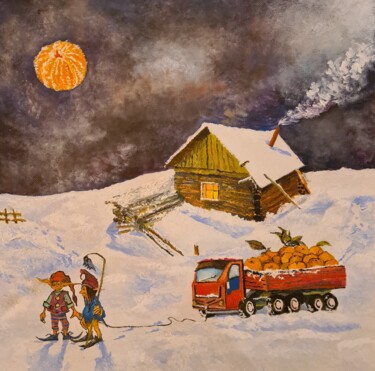 Schilderij getiteld "FULL TANGERINE FROS…" door Arkadi Sevumyan, Origineel Kunstwerk, Olie