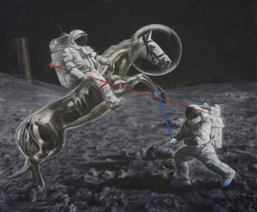 Картина под названием "野战" - 恒 强, Подлинное произведение искусства, Масло