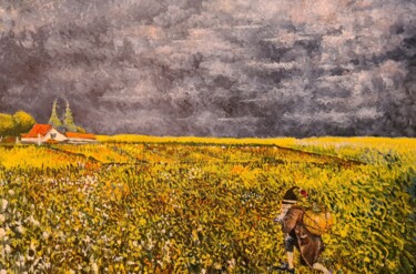 Schilderij getiteld "PUMPKIN THIEF" door Arkadi Sevumyan, Origineel Kunstwerk, Olie