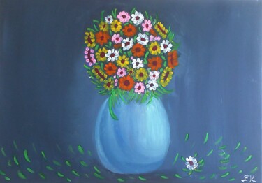 绘画 标题为“A TOUCH OF SPRING” 由Evgenia Karani, 原创艺术品, 丙烯 安装在木质担架架上