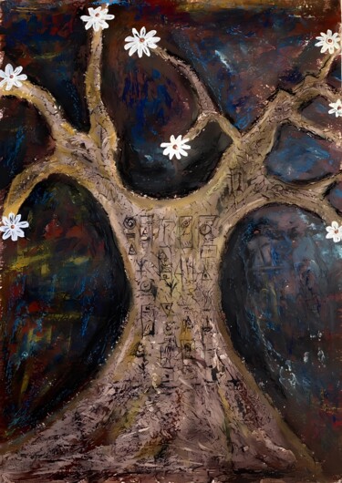 Zeichnungen mit dem Titel "The Awakening of Me…" von Eli Devart, Original-Kunstwerk, Pastell