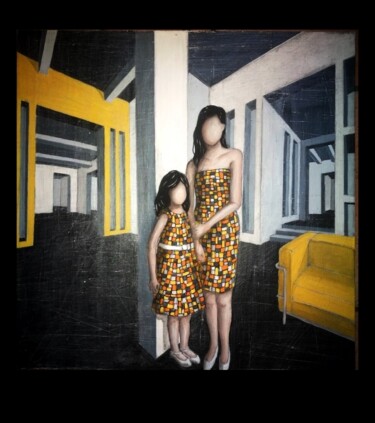 Malerei mit dem Titel "Yellow atmosphere" von Antonella Preti, Original-Kunstwerk, Acryl