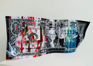 Rzeźba zatytułowany „One Dollar In God” autorstwa Karl Lagasse, Oryginalna praca, Aluminium