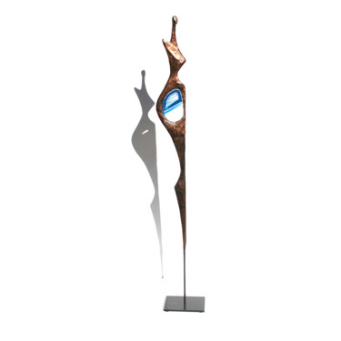 Γλυπτική με τίτλο "Agatha Blue - scult…" από Vanessa Renoux, Αυθεντικά έργα τέχνης, Μπρούντζος