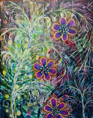 "Дикий сад" başlıklı Tablo Ulia Vasina tarafından, Orijinal sanat, Akrilik Ahşap Sedye çerçevesi üzerine monte edilmiş