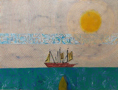 "Ship Whale Painting…" başlıklı Tablo Sajid Hussain tarafından, Orijinal sanat, Akrilik