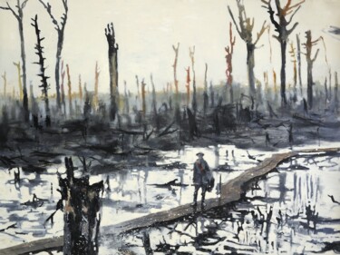 Malerei mit dem Titel "The path" von Wilfrid Moizan, Original-Kunstwerk, Öl