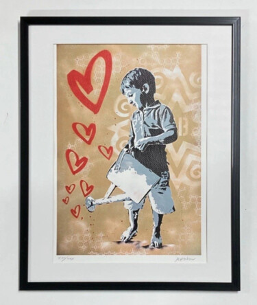 Printmaking titled "Grow Love" by Alessio B, Original Artwork, Digital Print Mounted on Cardboard