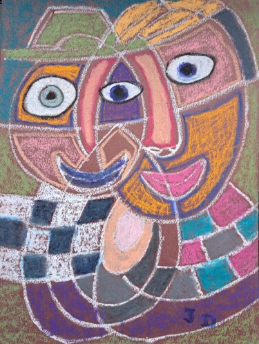 Картина под названием ""   Les  Complices…" - Jacques Desvaux (JD), Подлинное произведение искусства, Пастель