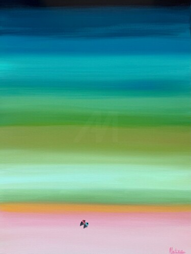 Malerei mit dem Titel "Lonely Beach - II" von Natalia Nosek (NATXA), Original-Kunstwerk, Acryl Auf Keilrahmen aus Holz monti…