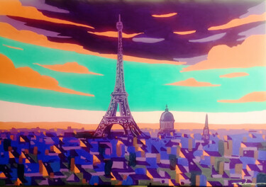 Peinture intitulée "Paris Hors Spectre" par Jp Warman, Œuvre d'art originale, Acrylique Monté sur Châssis en bois
