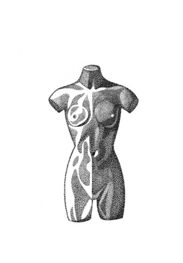 Drawing titled "BodyType" by Dimitri Prévot, Original Artwork, Ink