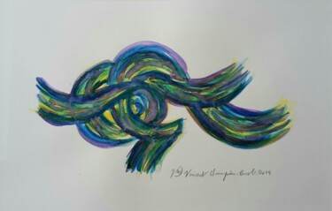 Painting titled "Aqua 1 - 22 Décembr…" by Vincent Champion-Ercoli, Original Artwork, Watercolor