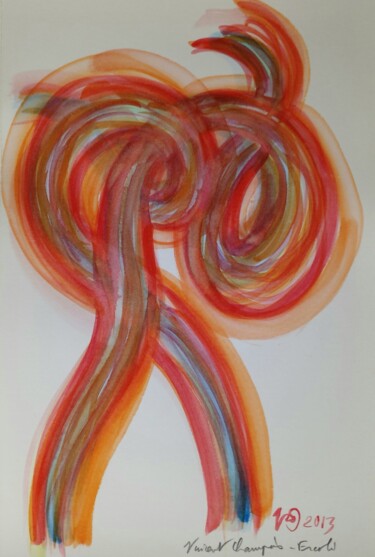 Painting titled "Aqua 2 - 17 Août 20…" by Vincent Champion-Ercoli, Original Artwork, Watercolor