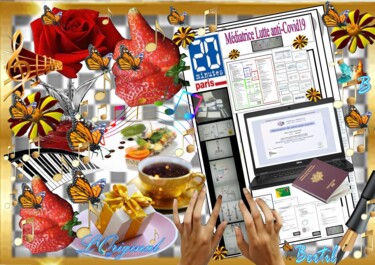 "Covid-19" başlıklı Dijital Sanat Marie Fabiola Bertil tarafından, Orijinal sanat, Dijital Fotoğrafçılık Karton üzerine mont…