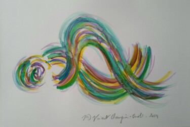 Peinture intitulée "Recline (Aqua 2 - 2…" par Vincent Champion-Ercoli, Œuvre d'art originale, Aquarelle