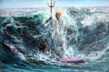 Ζωγραφική με τίτλο "The God’s Day Off" από Anna Krasnovskaya, Αυθεντικά έργα τέχνης, Λάδι Τοποθετήθηκε στο Ξύλινο φορείο σκε…