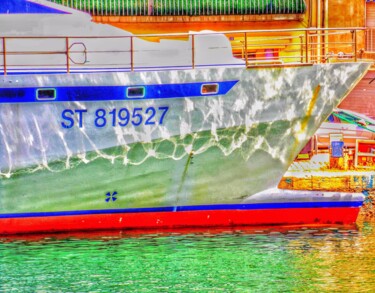 Photographie intitulée "Reflets Palavas" par Patma, Œuvre d'art originale, Photographie manipulée