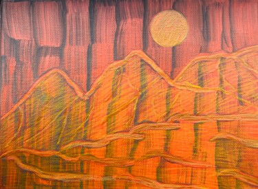 Картина под названием "Scorching desert" - Giart, Подлинное произведение искусства, Акрил