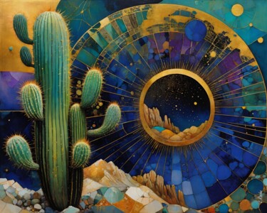Peinture intitulée "CACTUS 456" par L.Roche, Œuvre d'art originale, Acrylique Monté sur Autre panneau rigide