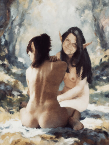 Artes digitais intitulada "Na Sióga a Rinne Bo…" por V'Nian Purks, Obras de arte originais, Pintura digital