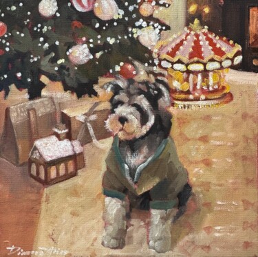 Malarstwo zatytułowany „Holiday mood” autorstwa Alisa Diakova, Oryginalna praca, Olej Zamontowany na Drewniana rama noszy