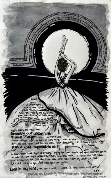 Drawing titled "Lola Longing – Drea…" by Myredrm, Original Artwork, Ink