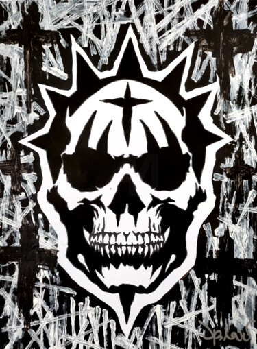 Peinture intitulée "Rebel skull" par Dr. Love, Œuvre d'art originale, Acrylique